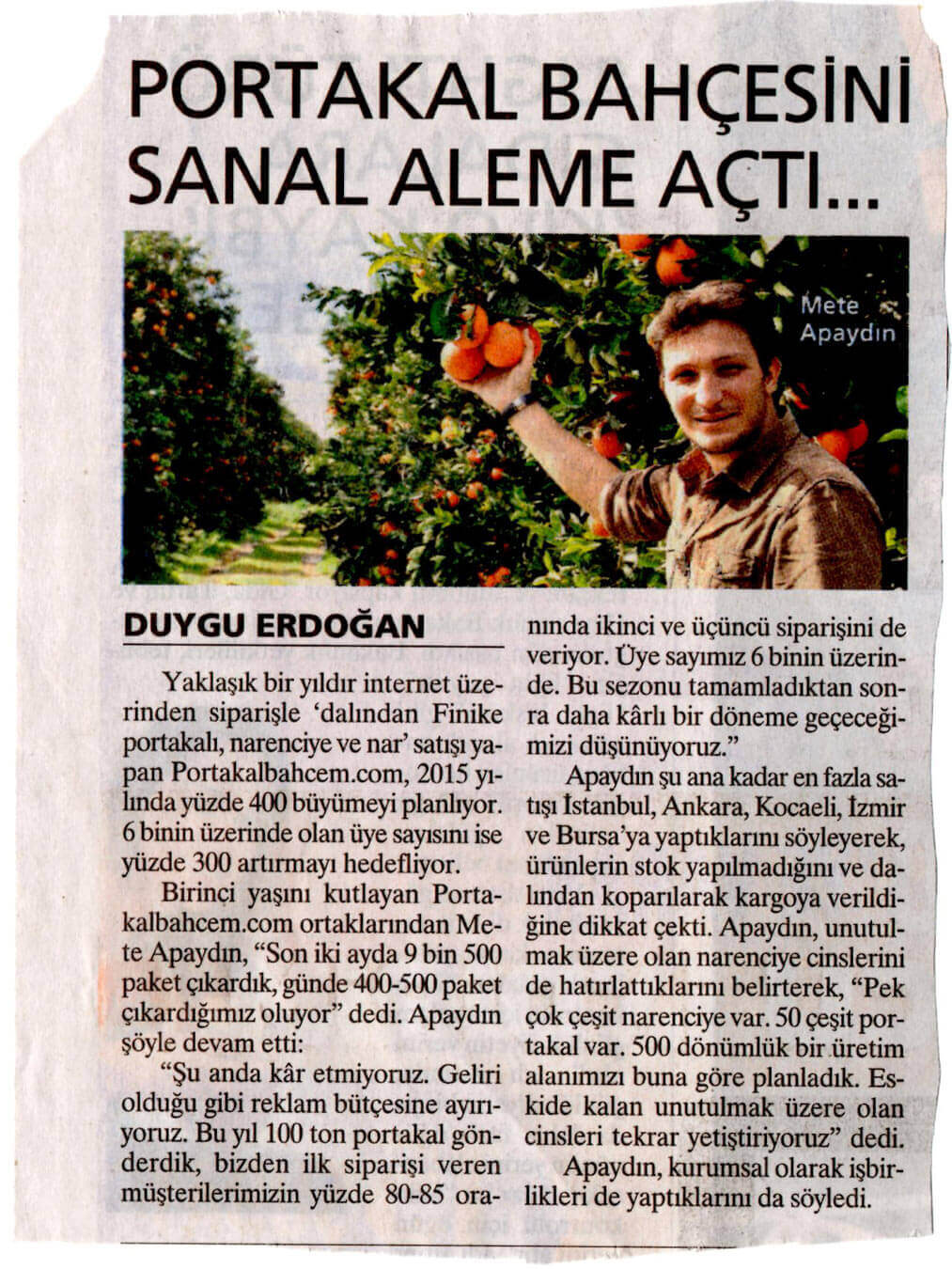 portakalbahcem.com Milliyet Cumartesi / 15 Şubat 2014