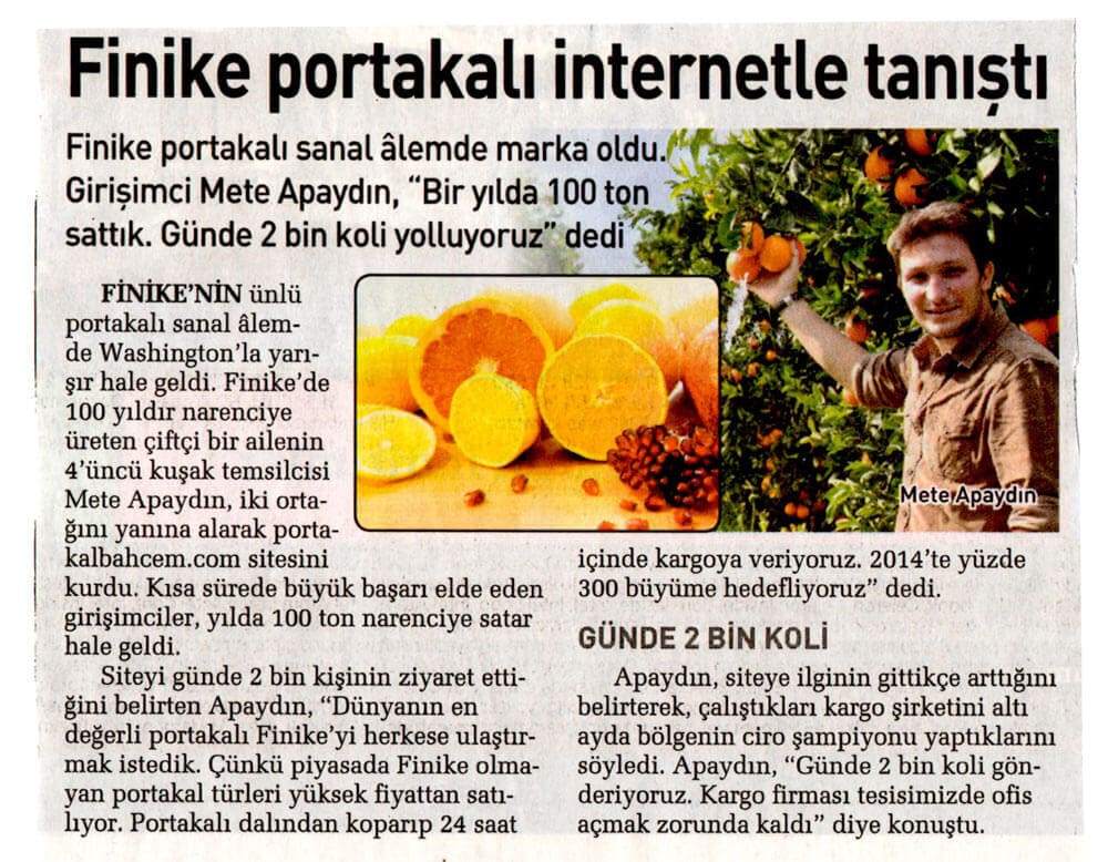 portakalbahcem.com Sabah Cumartesi / 15 Şubat 2014