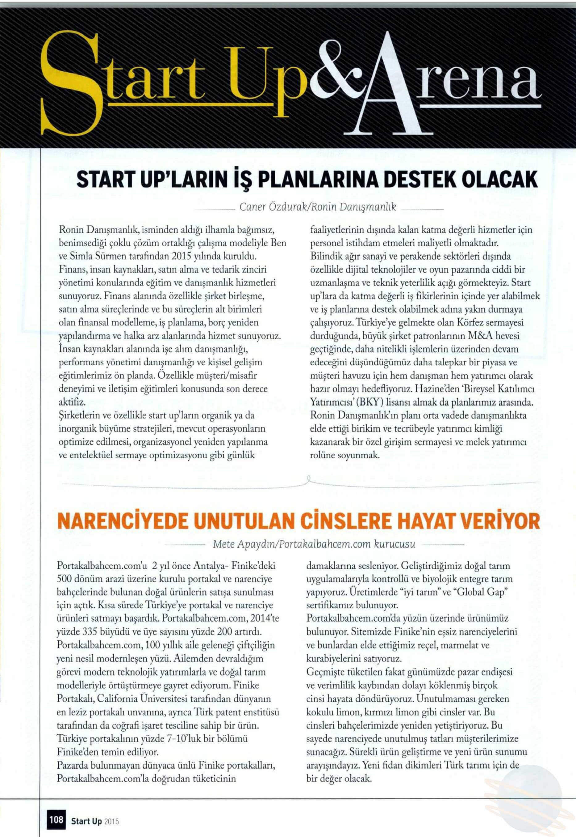 Start Up / Kasım 2015